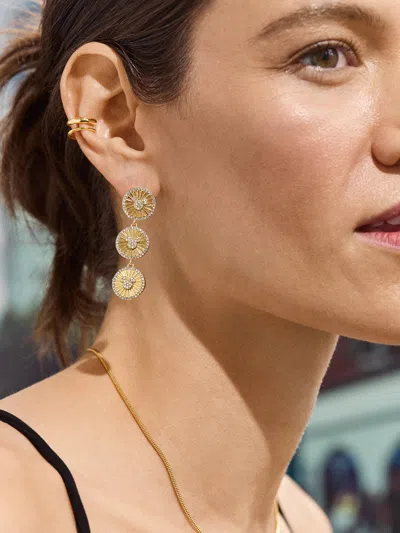 Baublebar Mickey Mouse Disney Medallion Drop Earrings In Gold