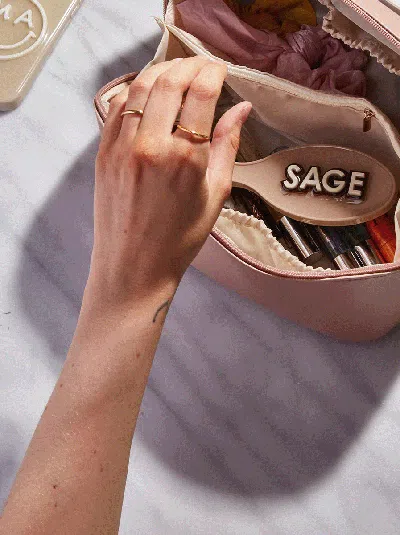 Baublebar Mini Block Font Custom Hair Brush In Red