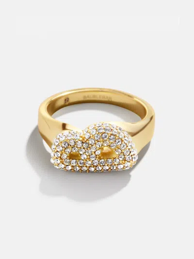 Baublebar Mini Bubble Initial Ring In Gold