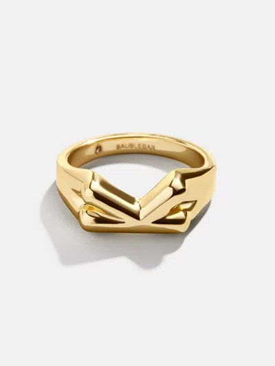 Baublebar Mini Bubble Initial Ring In Gold