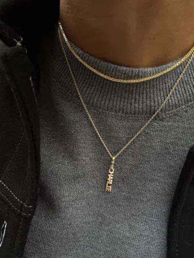 Baublebar Mini Gold Block Cluster Custom Nameplate Necklace In Gold