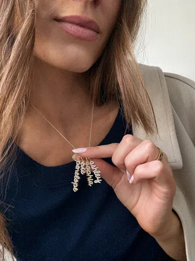 Baublebar Mini Pavé Script Cluster Custom Nameplate Necklace In Gold