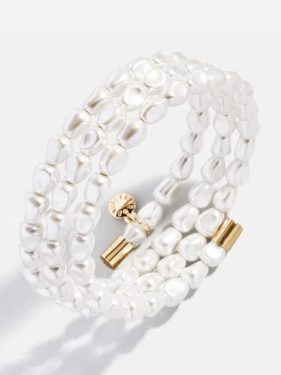 Baublebar Ondine Imitation Pearl Coil Stretch Bracelet In White