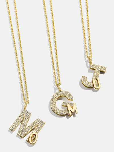 Baublebar Pavé Double Initial Custom Necklace In Gold