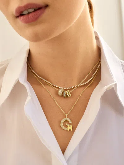 Baublebar Pavé Double Initial Custom Necklace In Gold