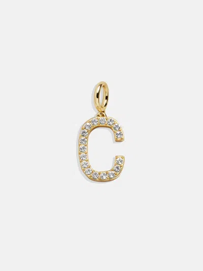 Baublebar Pavé Initial Cluster Charm In Gold