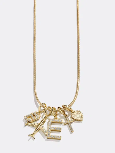 Baublebar Pavé Initial Cluster Charm In Gold