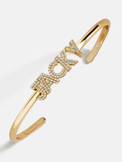 Baublebar Pavé Letter Custom Cuff Bracelet In Gold