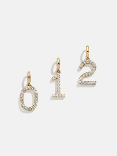 Baublebar Pavé Number Cluster Charm In Gold