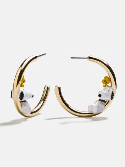 Baublebar Peanuts Snoopy & Woodstock 3d Hoop Earrings In Gold