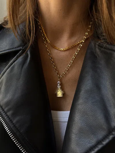 Baublebar Peanuts Snoopy Flying Ace Doghouse Pendant In Gold