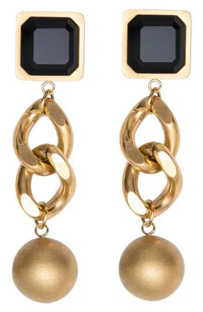 St. Moran Geo Street Onyx Drop Earrings In Black