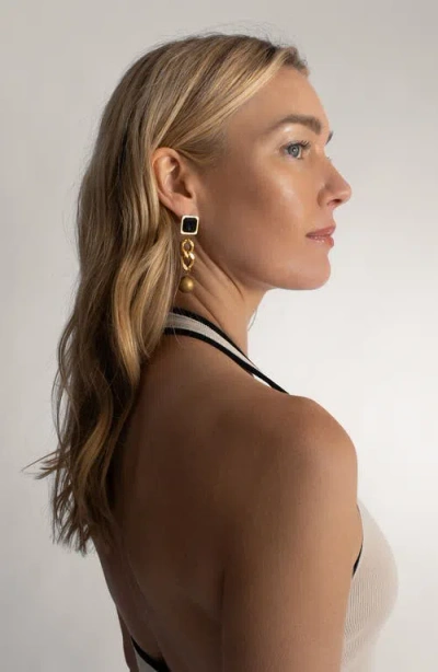 St. Moran Geo Street Onyx Drop Earrings In Black