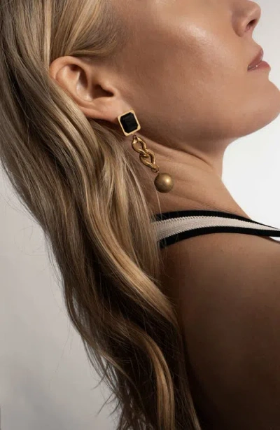 St. Moran Geo Street Onyx Drop Earrings In Black