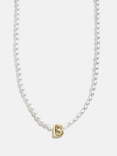 Baublebar Playful Pearls Kids' Initial Necklace In White