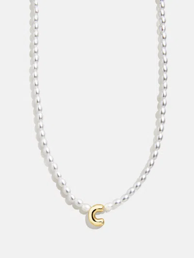 Baublebar Playful Pearls Kids' Initial Necklace In White