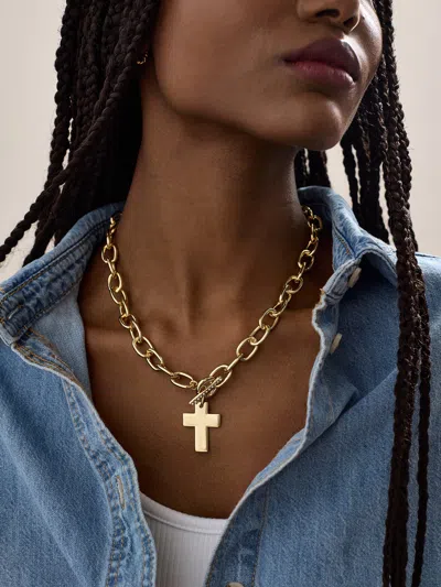 Baublebar Priscilla Statement Cross Necklace In Gold