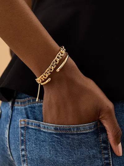 Baublebar Repeating Initial Bracelet In Gold