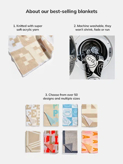 Baublebar Retro Bubble Custom Initial Blanket In Blue