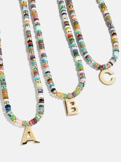 Baublebar Semi-precious Block Initial Necklace In Multi