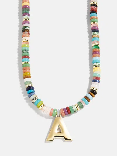 Baublebar Semi-precious Block Initial Necklace In Multi