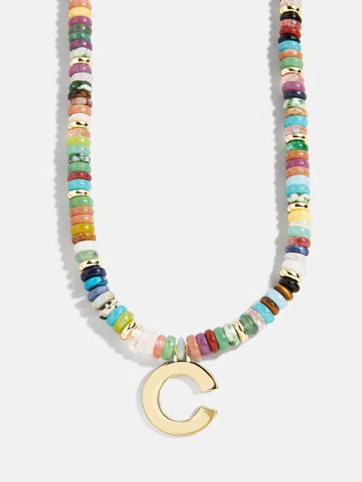 Baublebar Semi-precious Block Initial Necklace In Multi