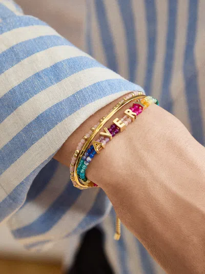 Baublebar Semi-precious Custom Nameplate Bracelet In Multi
