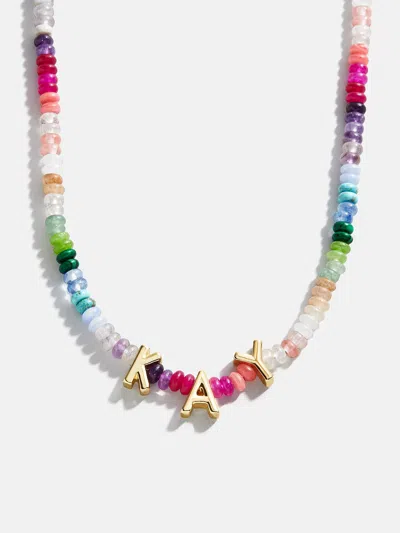 Baublebar Semi-precious Custom Nameplate Necklace In Multi