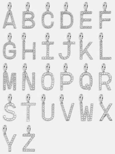 Baublebar Silver Pave Initial Cluster Charm In Metallic