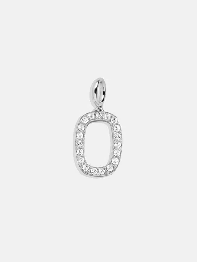 Baublebar Silver Pave Initial Cluster Charm In Metallic