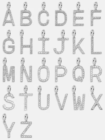 Baublebar Silver Pave Initial Cluster Charm In Metallic
