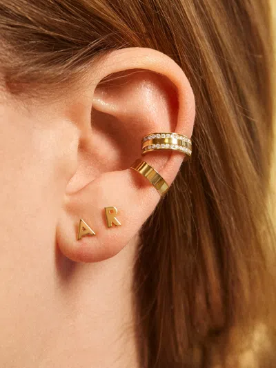 Baublebar Single 14k Solid Gold Initial Earring In Gold