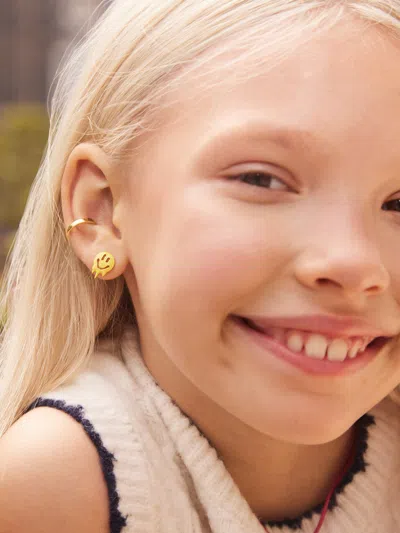 Baublebar Smile Drip 18k Gold Kids' Earrings In Yellow