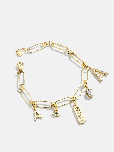 Baublebar Spaced Custom Charm Bracelet In Gold