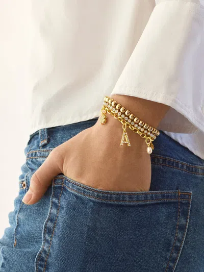 Baublebar Spaced Custom Charm Bracelet In Gold