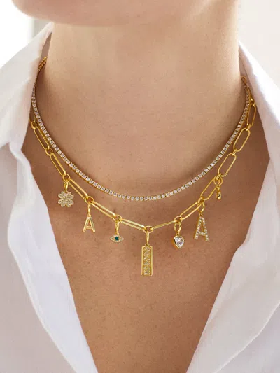 Baublebar Spaced Custom Charm Necklace In Gold