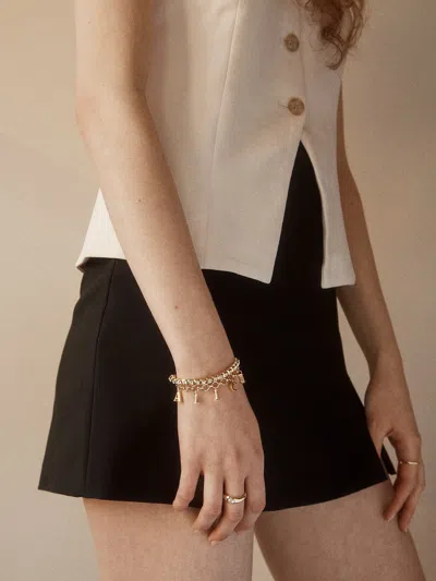 Baublebar Spaced Letter Custom Charm Bracelet In Gold