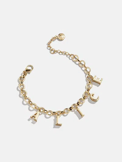Baublebar Spaced Letter Custom Charm Bracelet In Gold