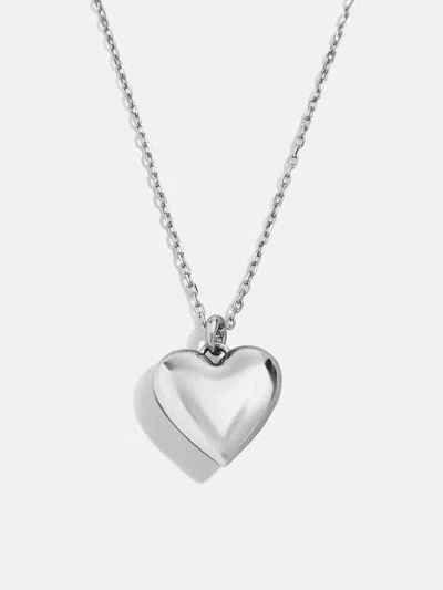 Baublebar Sterling Silver Custom Bubble Heart Necklace In Metallic