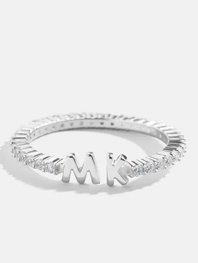Baublebar Sterling Silver Custom Initial Ring In Metallic