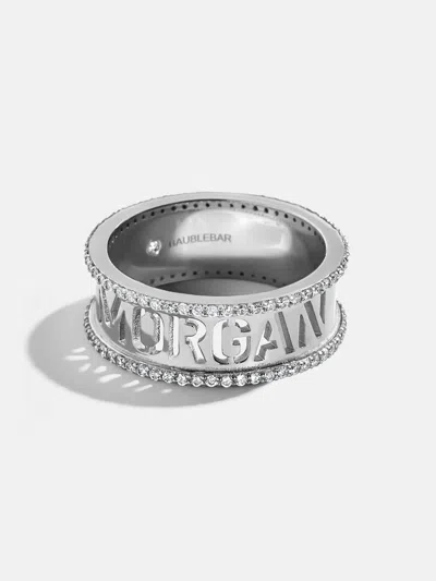 Baublebar Sterling Silver Cutout Custom Name Ring In Metallic