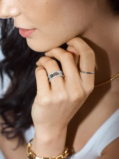 Baublebar Sterling Silver Cutout Custom Name Ring In Metallic