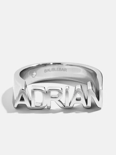 Baublebar Sterling Silver Fineline Custom Nameplate Ring In Metallic