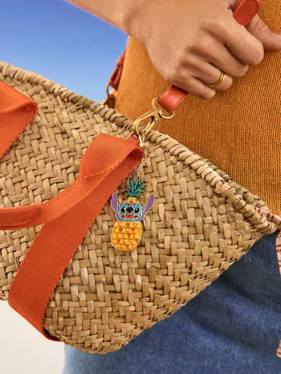 Baublebar Stitch Disney Pineapple 2d Bag Charm In Gold