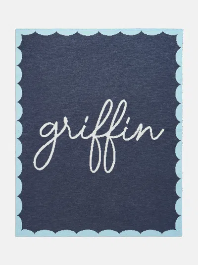 Baublebar Subtly Scalloped Custom Blanket In Blue