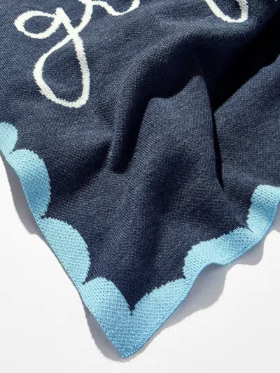 Baublebar Subtly Scalloped Custom Blanket In Blue