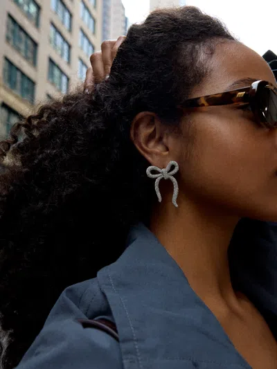 Baublebar Suki Bow Earrings In Silver