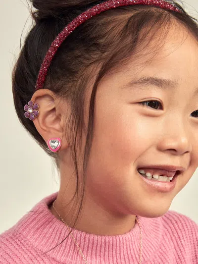 Baublebar Sweetheart Kids' Earring Set In Pink