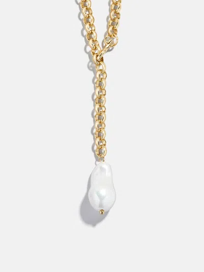 Baublebar Teagan Faux Pearl Lariat Necklace In Gold