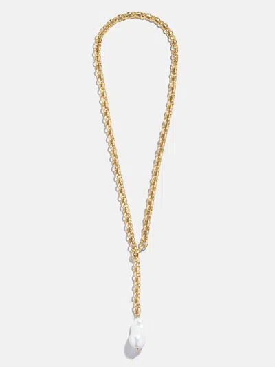 Baublebar Teagan Faux Pearl Lariat Necklace In Gold